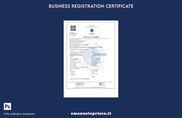 stile verificato Modello Word e PDF di licenza commerciale Bangladesh Habiganj